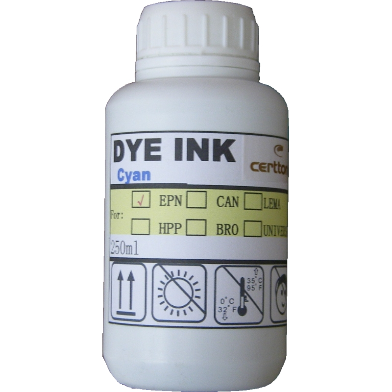 Чернила для заправки катриджей Certtone Dye Ink, Epson , Cyan 250ml
