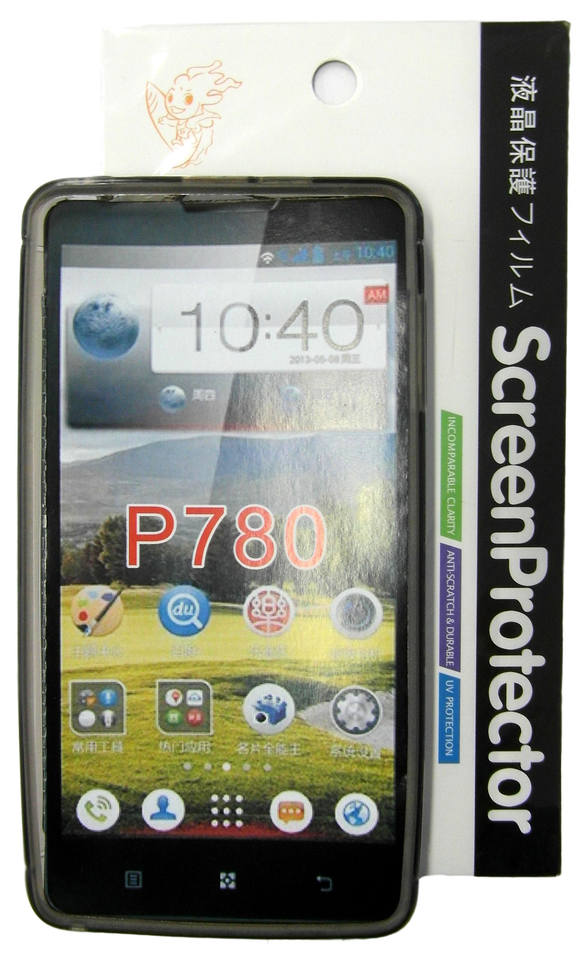 Чехол силиконовый (бампер) для смартфона Lenovo P780 +защитная пленка, black