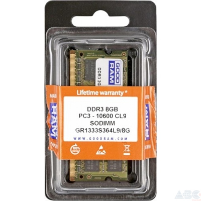 Память GOODRAM 8 GB SO-DIMM DDR3 1333 MHz (GR1333S364L9/8G)