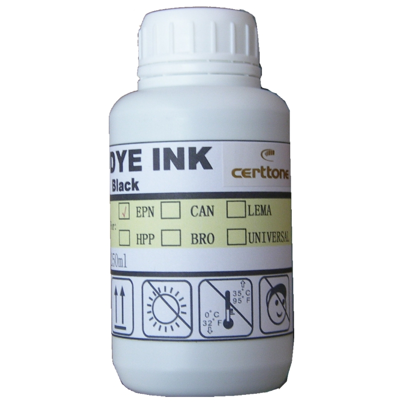 Чернила для заправки катриджей Certtone Dye Ink, Epson , Black 250ml