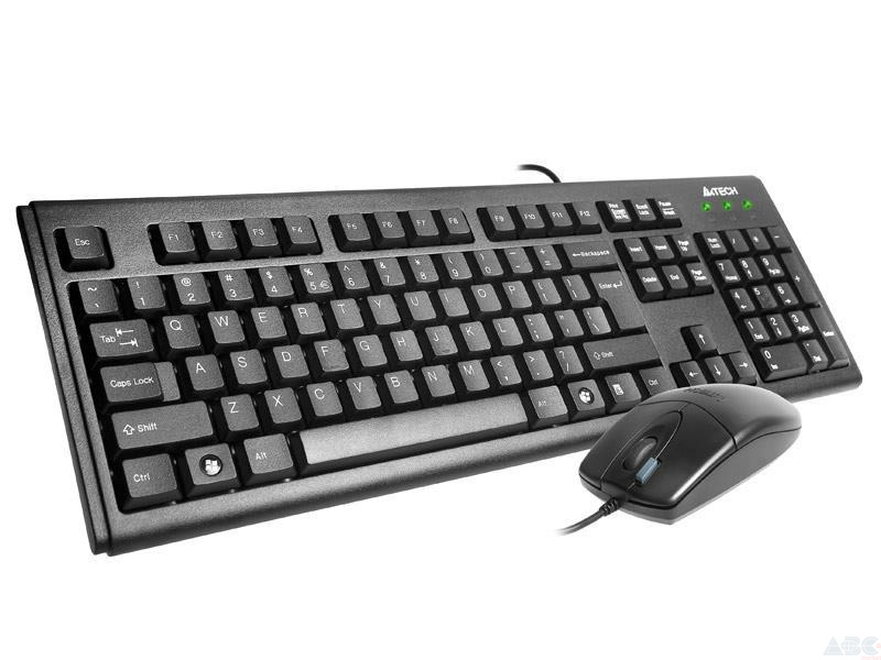 Комплект A4Tech Mouse & Keyboard KM-72620D провод. (клавиатура + мышь), Black (*KM-72620D)