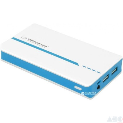 Внешний аккумулятор (Power Bank) Esperanza 11000 mAh White-Blue (EMP107WB)