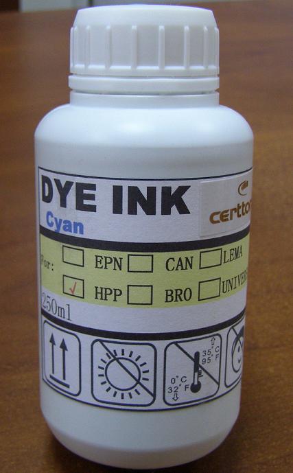 Чернила для заправки катриджей Certtone Dye Ink, НР , Cyan 250ml