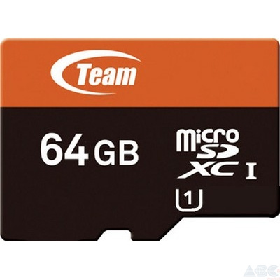 Карта памяти TEAM 64 GB microSDXC UHS-I + SD Adapter TUSDX64GUHS03